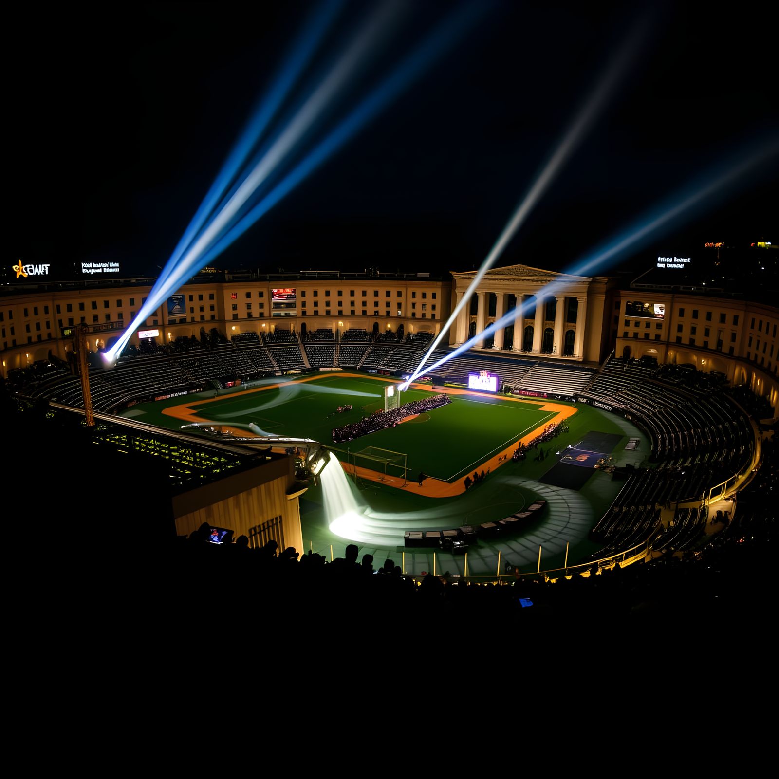 Surreal Digital Landscape with Cosmic Entities