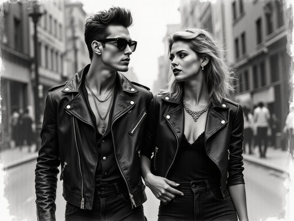 Edgy Couple in Urban Fashion Editorial