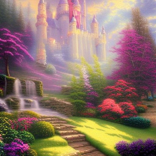 Ethereal Fantasy Portrait in Kinkade Style