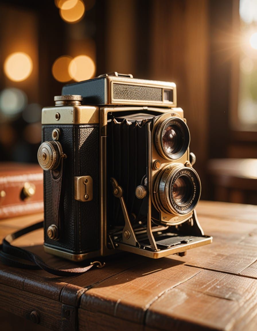 Nostalgic Close-Up of a Vintage Camera
