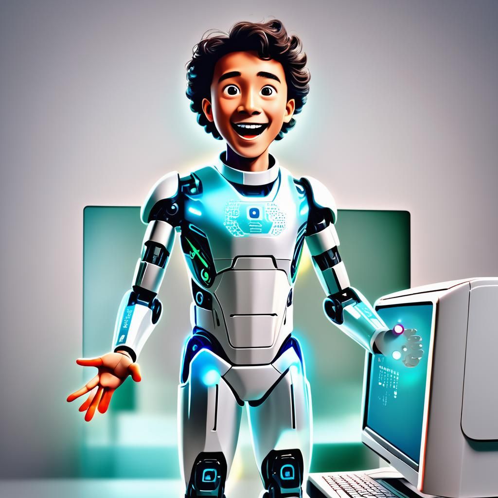 Excited Person and AI Image Generation