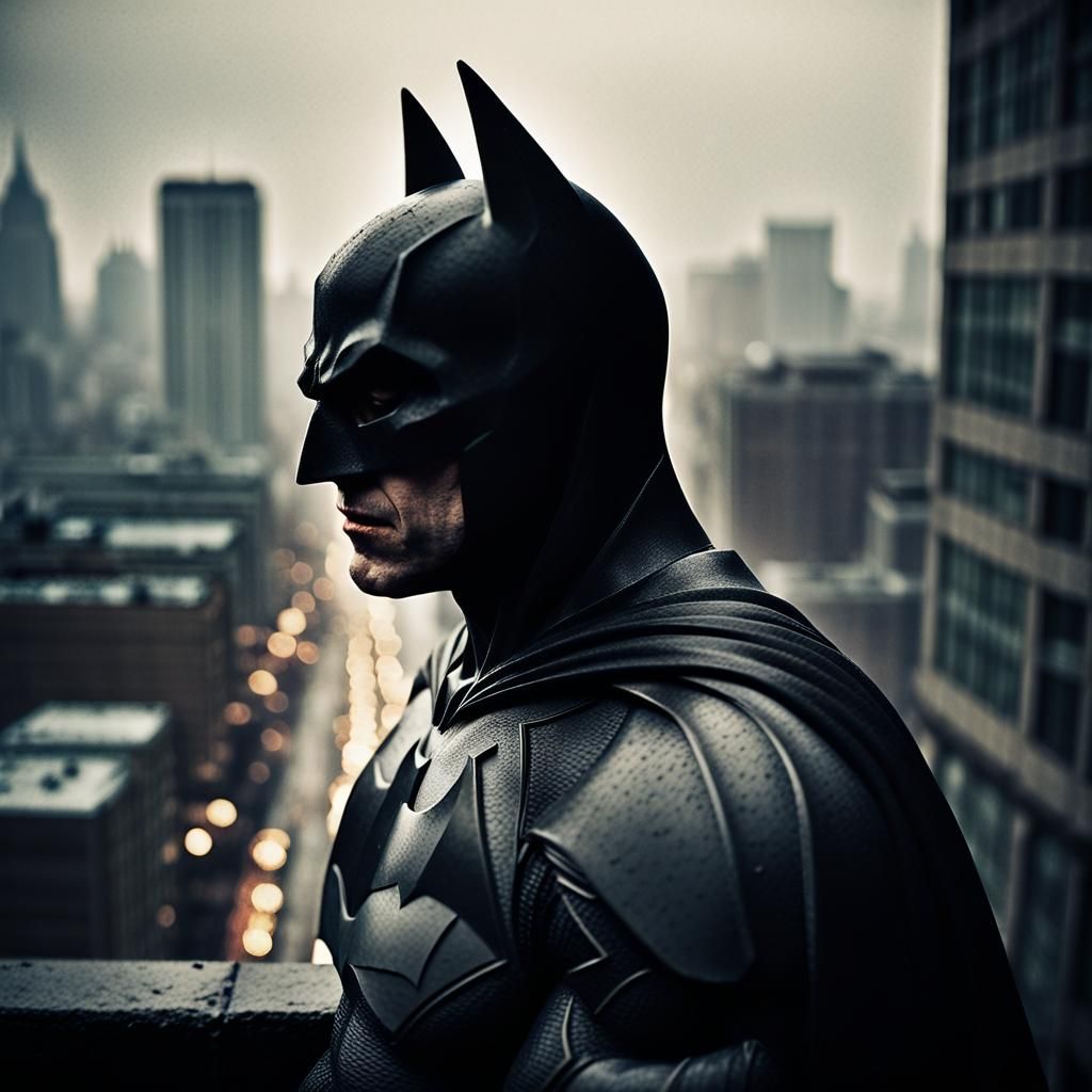 Noir Superhero Portrait in Gritty, Cinematic Style