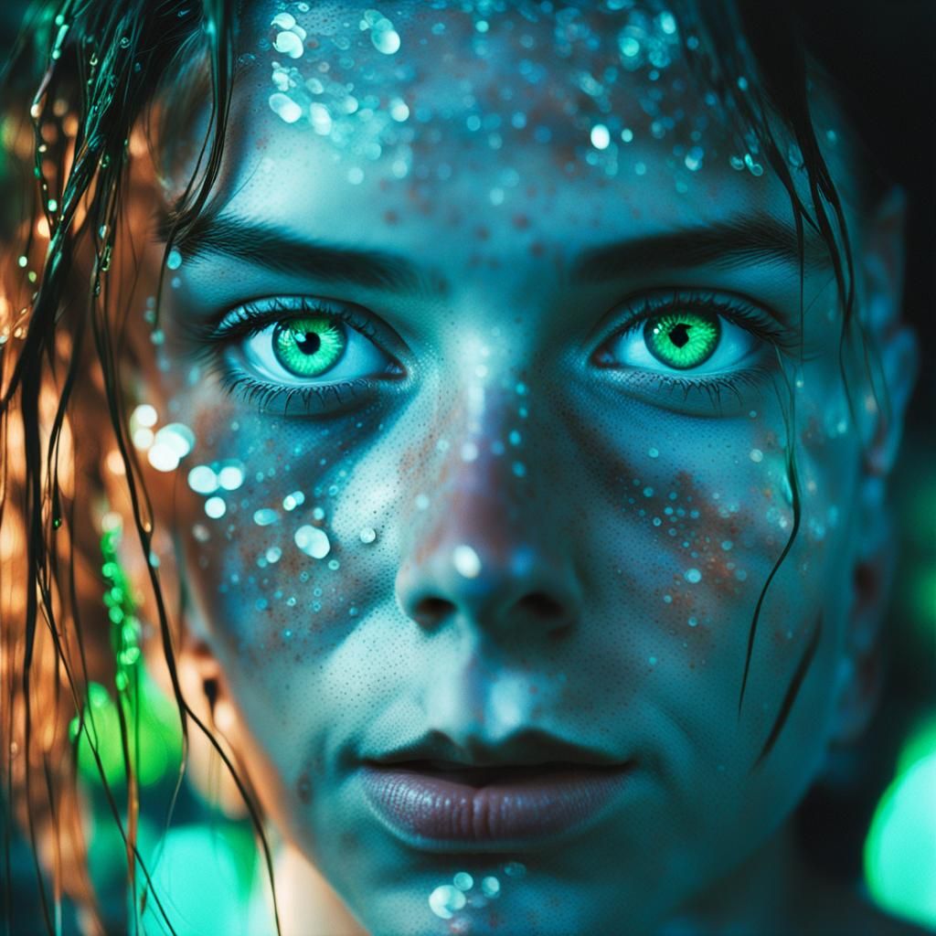 Young Woman with Piercing Eyes: Cinematic Portrait