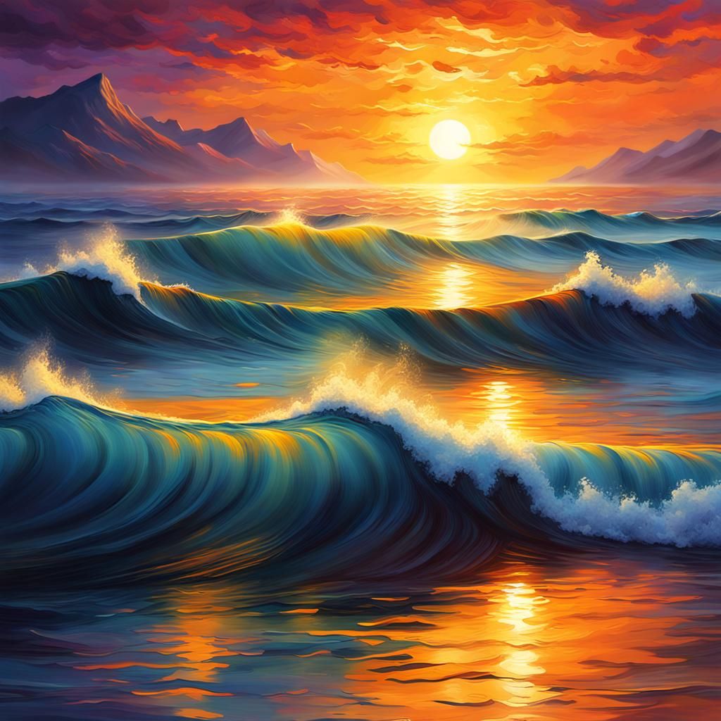 Sunrise Over Ocean: Digital Matte Painting