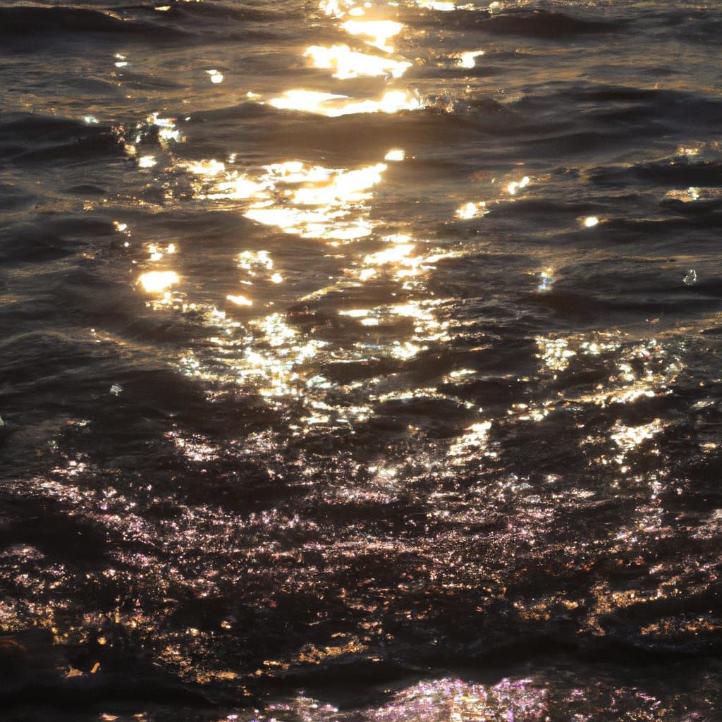 Golden Hour Ocean Waves: Sparkling Reflections