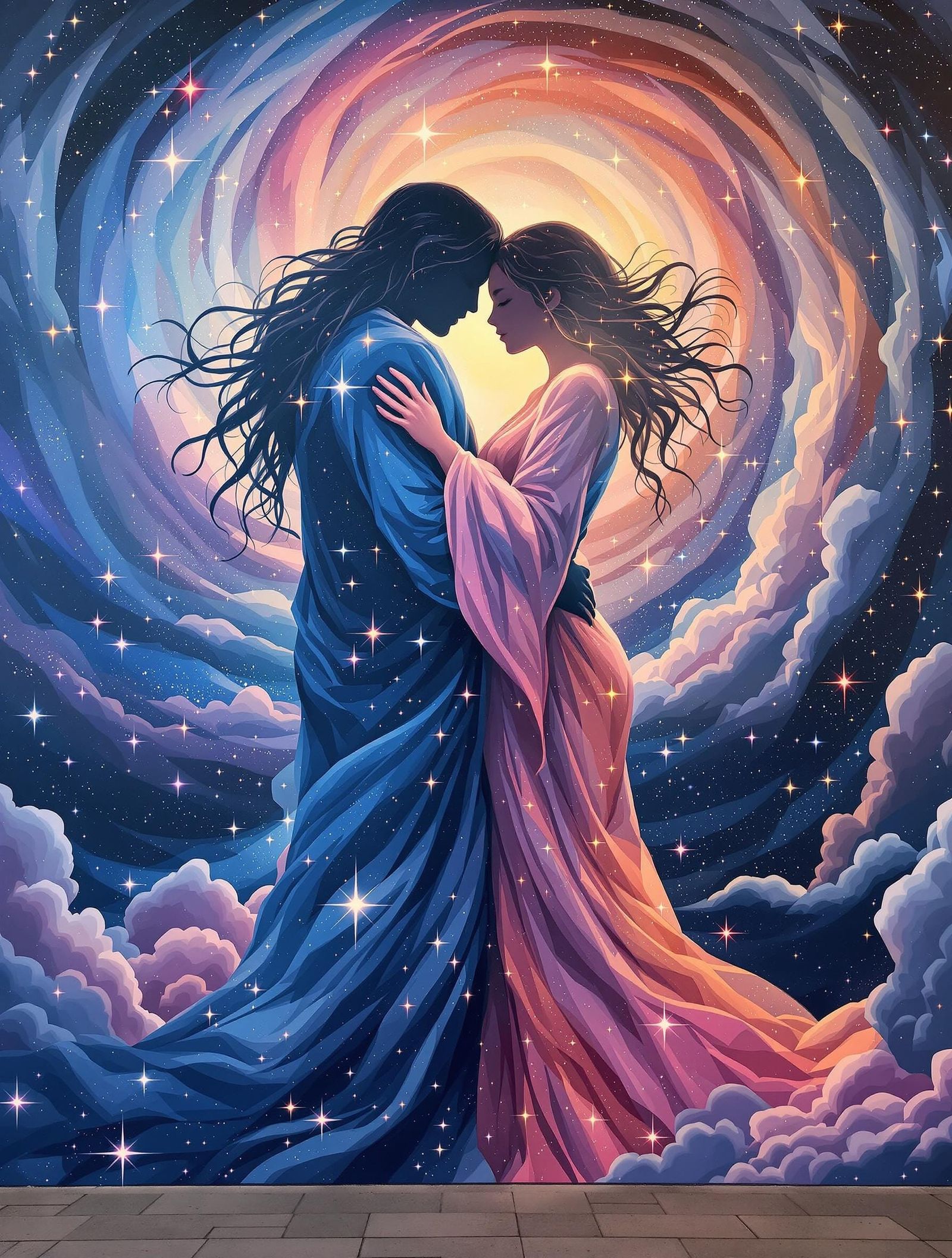 Two Souls Entwined in Cosmic Harmony