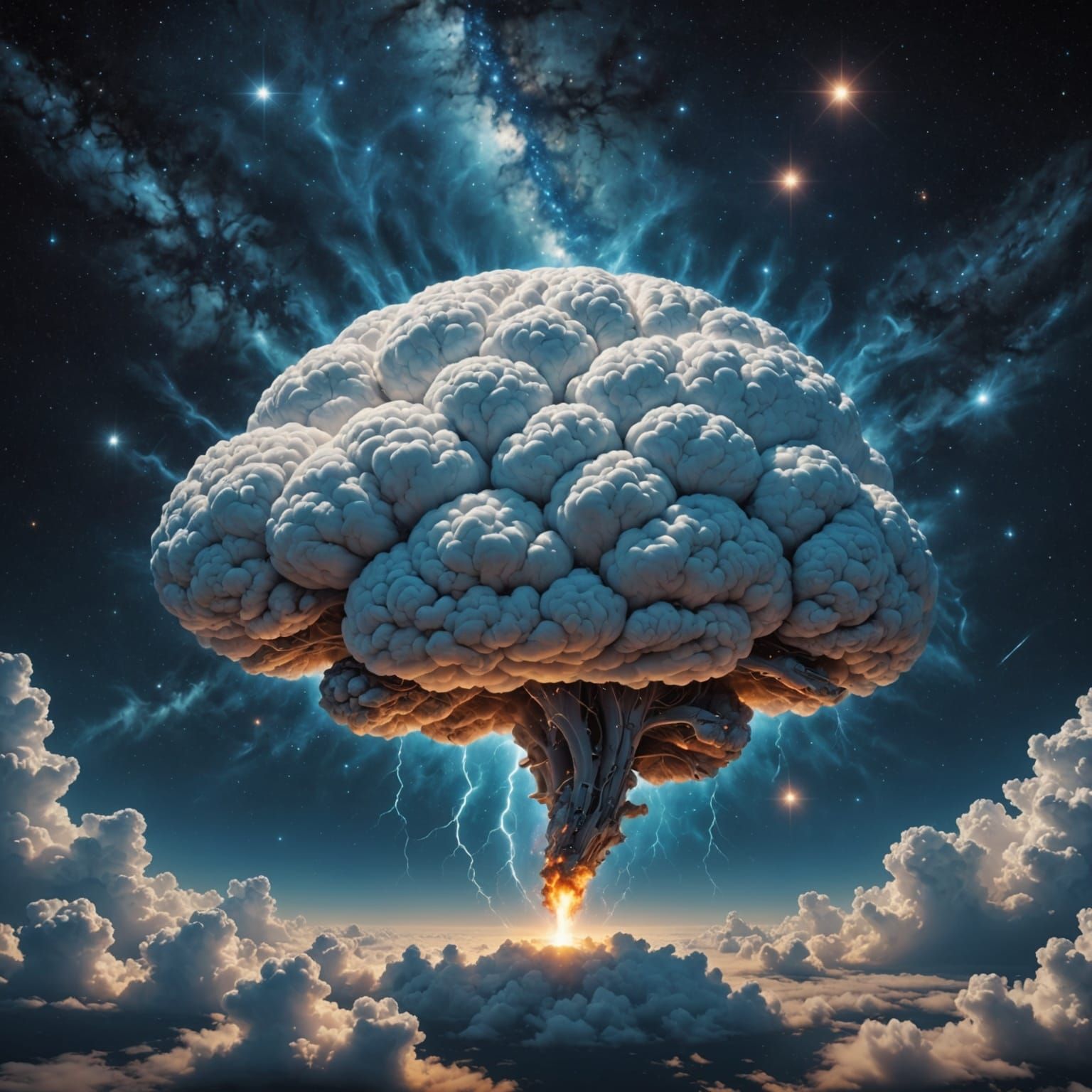 Cosmic Brain Emerges from Endless Clouds