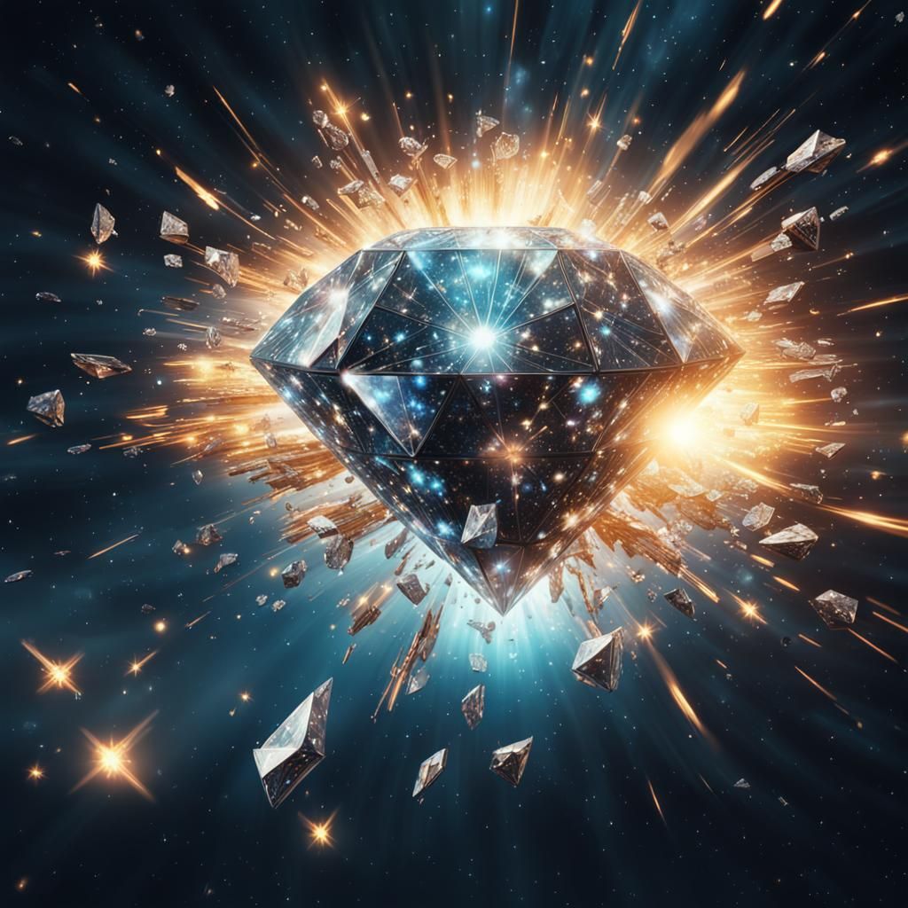 Diamond Explosion Across the Stars: Digital Matte Painting