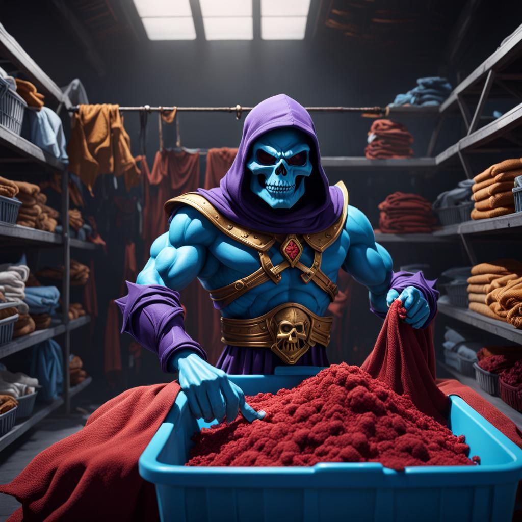 Skeletor doing his laundry. WIP