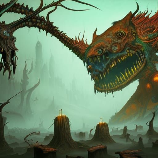 Scary Creatures in Pop-Up Book Artwork
