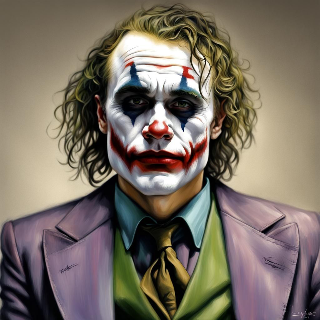 The Joker: Androgynous Oil Pastel Portrait in 4K