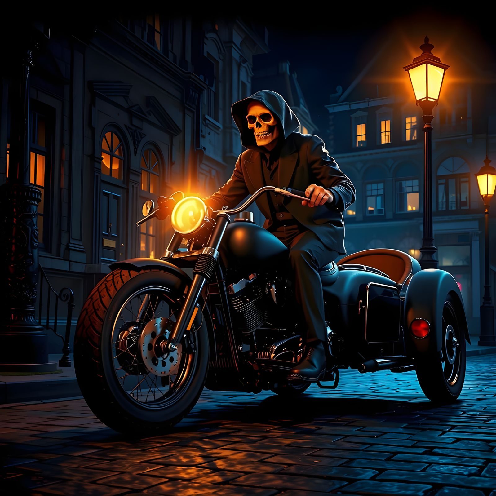 Grim Reaper Cruises the City Streets in Whimsical Style