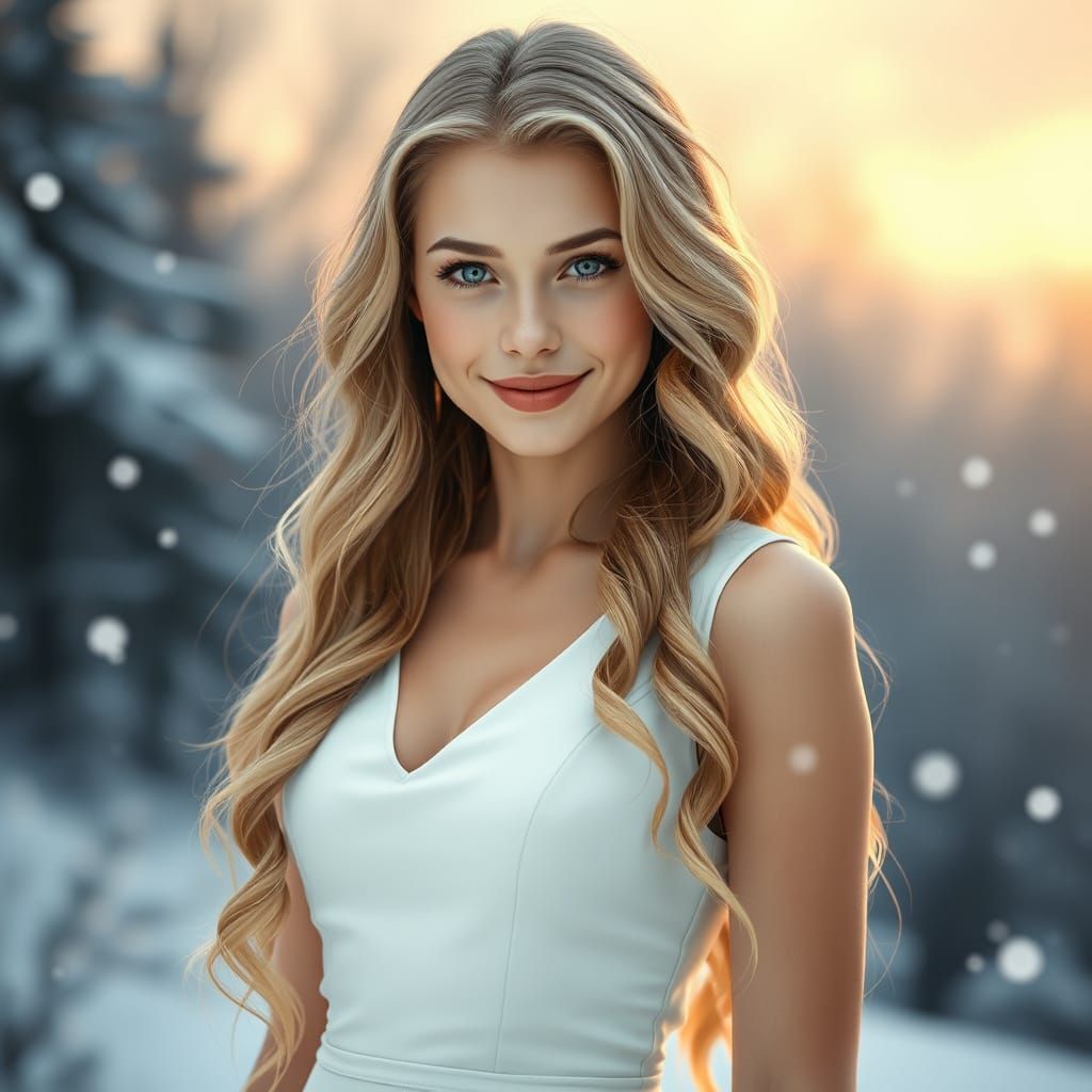 Ethereal Snow Maiden in Winter Wonderland