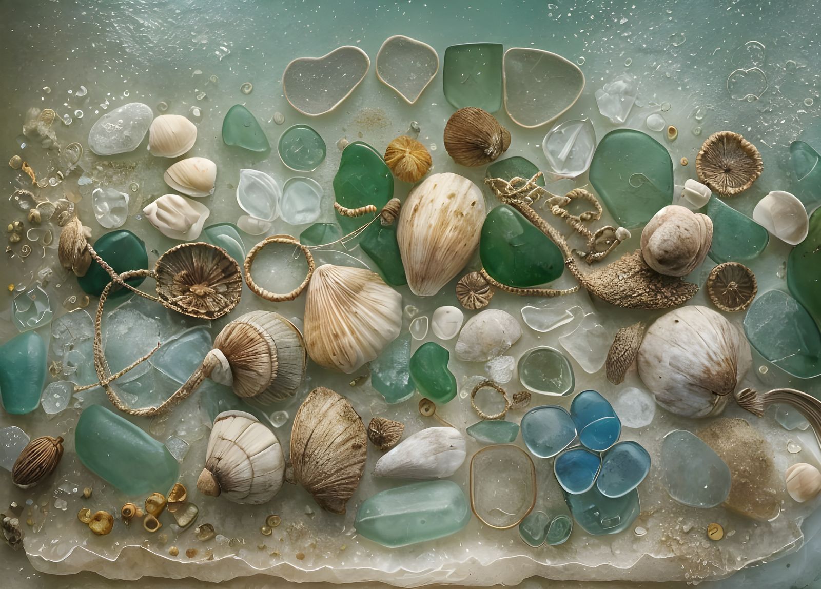 Ethereal Beach Scene in Pastel Hues