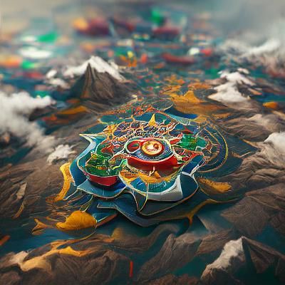 Detailed Tibetan Mandala Fantasy Concept Art