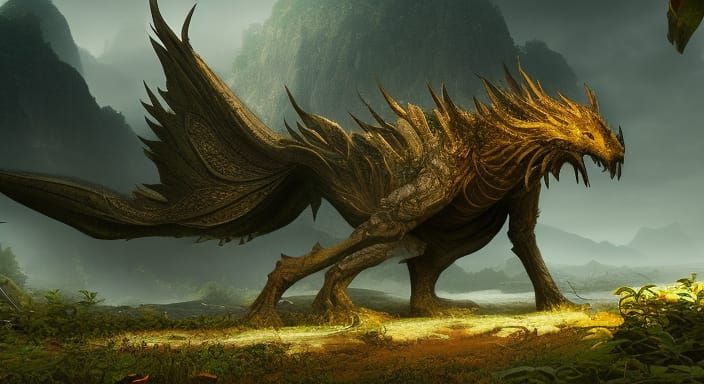 Majestic Dragon Flight in Wilderness