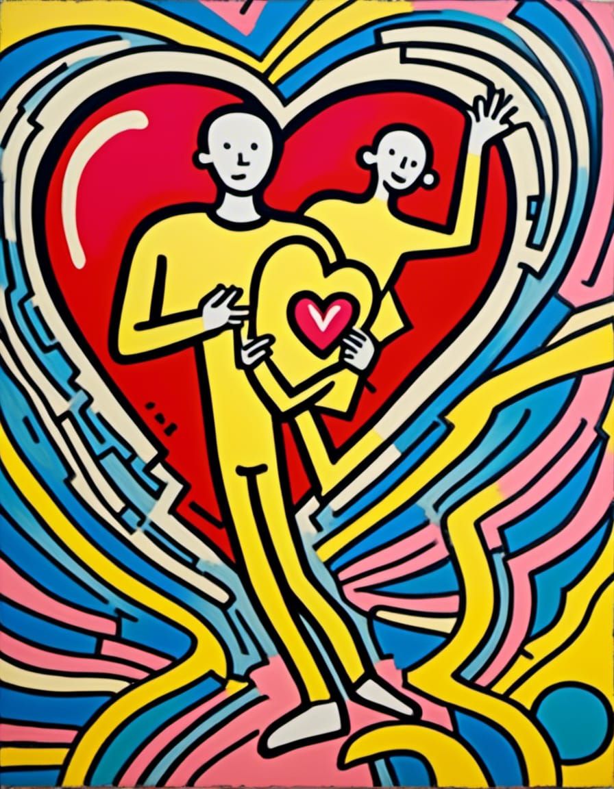 <lora:Pop Surrealism:1.0> Light yellow portrait of a Keith H...