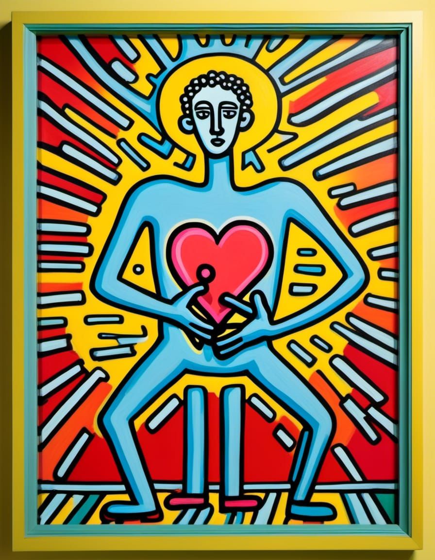 <lora:Pop Surrealism:1.0> Light yellow portrait of a Keith H...