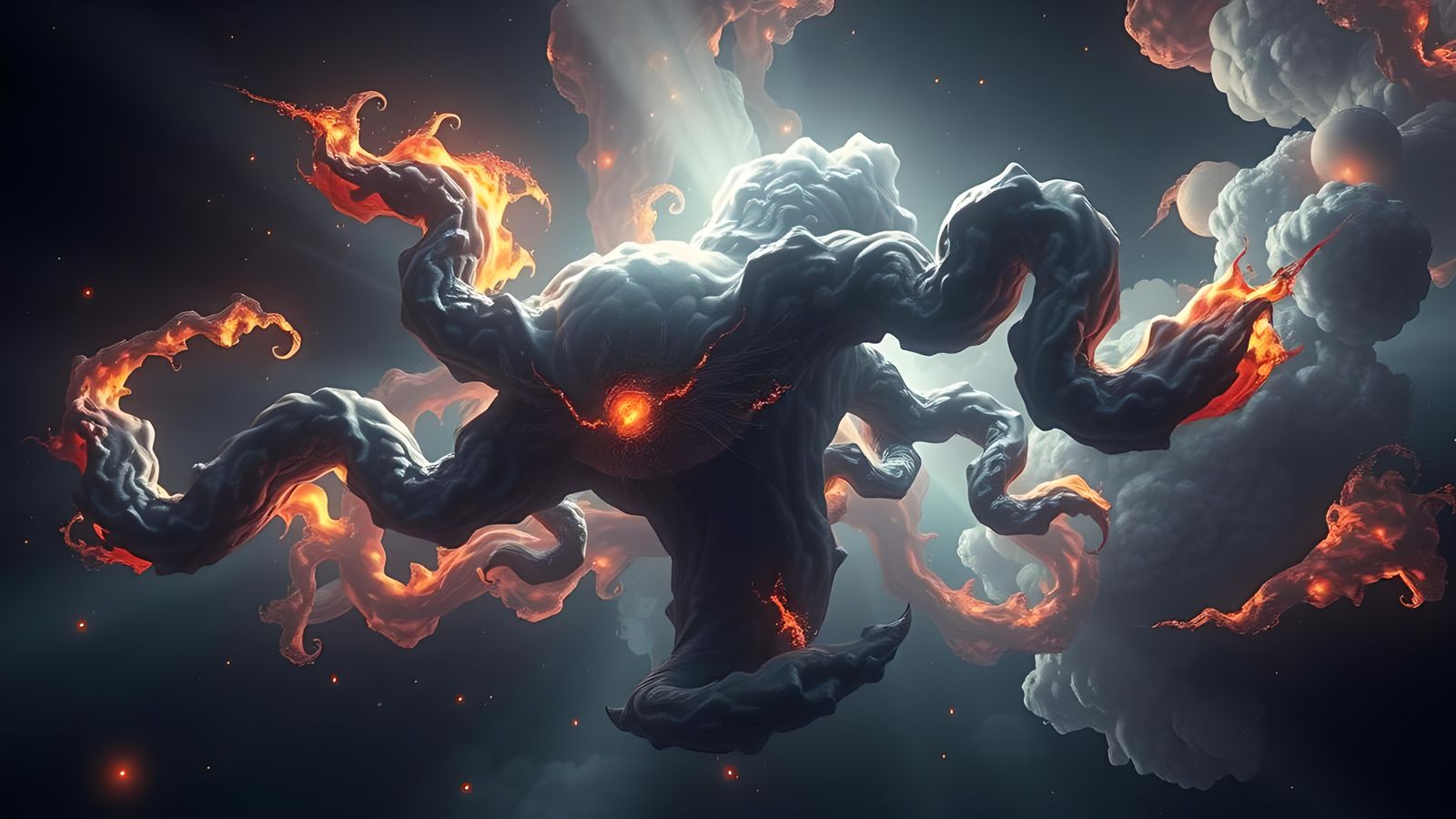 Cosmic Nebula Entity in Space: Volumetric Lighting