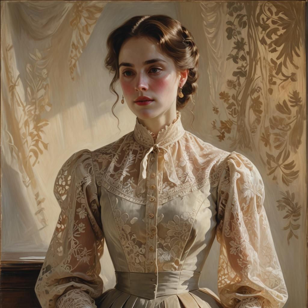 Woman in Lacy Blouse, John Singer Sargent Style