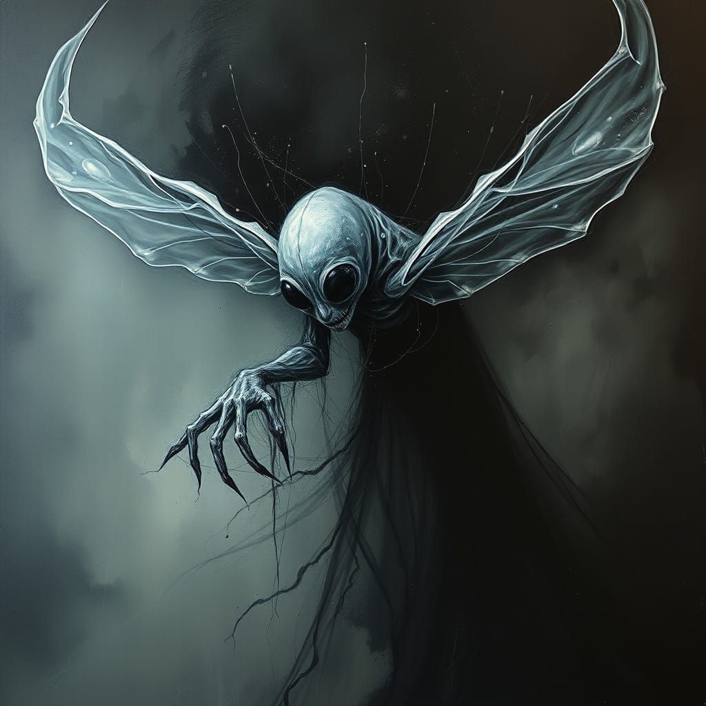 Ethereal Wraith in a Surrealist Maelstrom