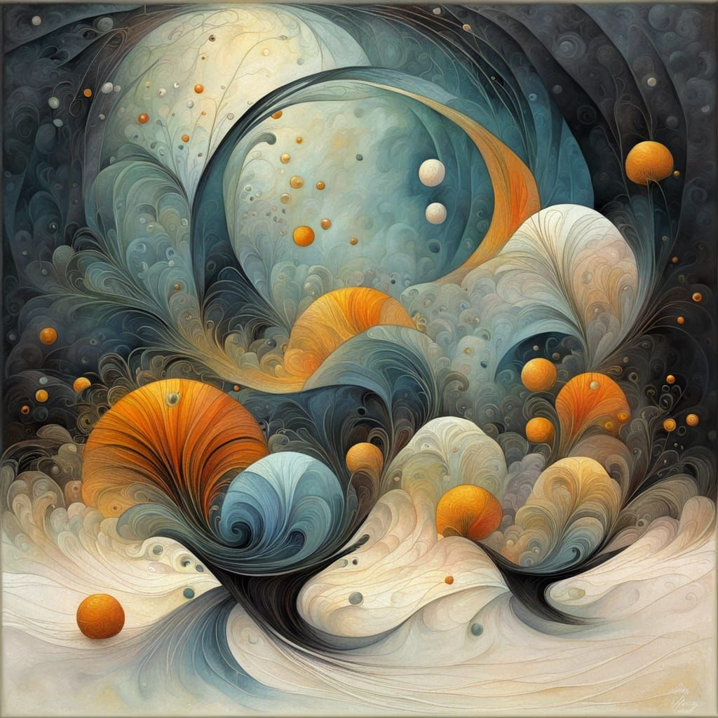 Abstract Fractal Wave Function Painting