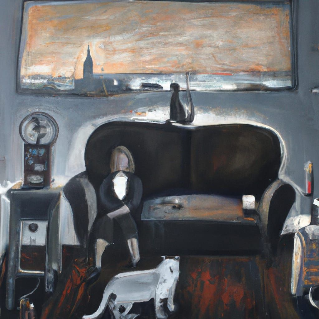 Vintage Oil Painting of a Familiar Atmosphere