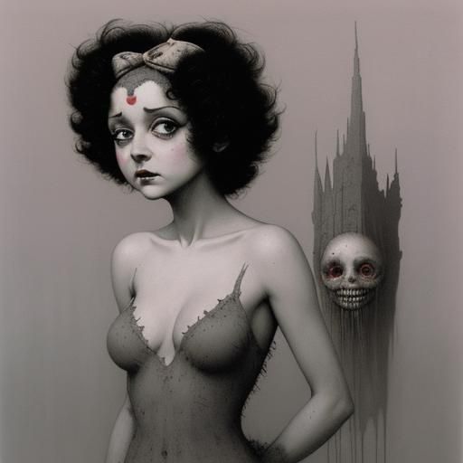 Betty Boop in Dark Surreal Style