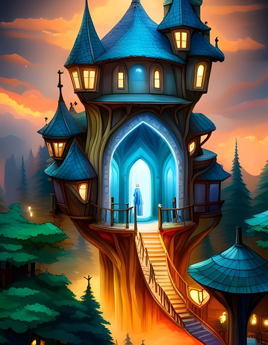 Enchanted Fairytale Castle Treehouse in Forest
