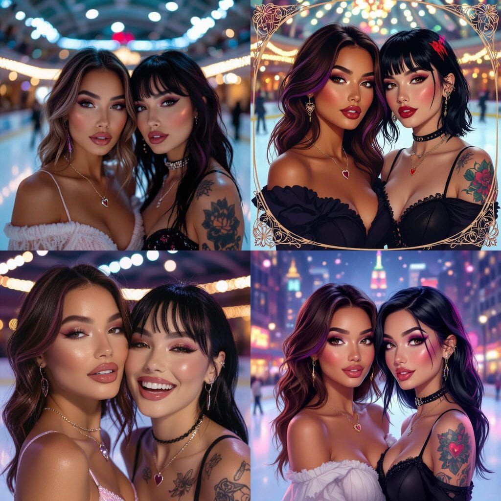 Model Ice Skating in Dreamy New York Rink