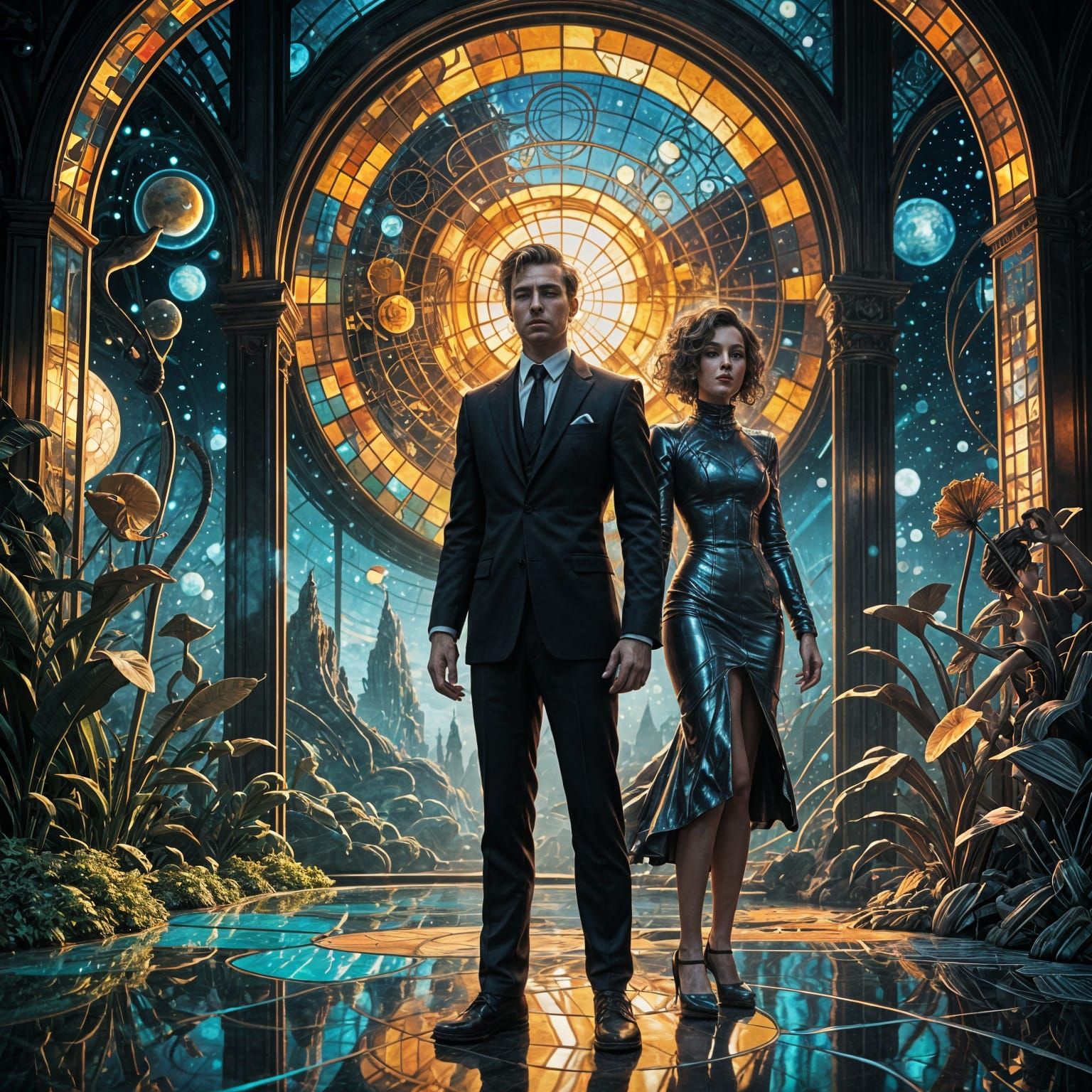 Cosmic Rendezvous in Infinite Curved Space