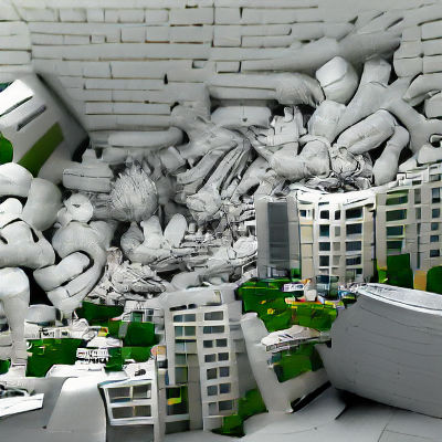 AI Interpretation of the World Falling Apart