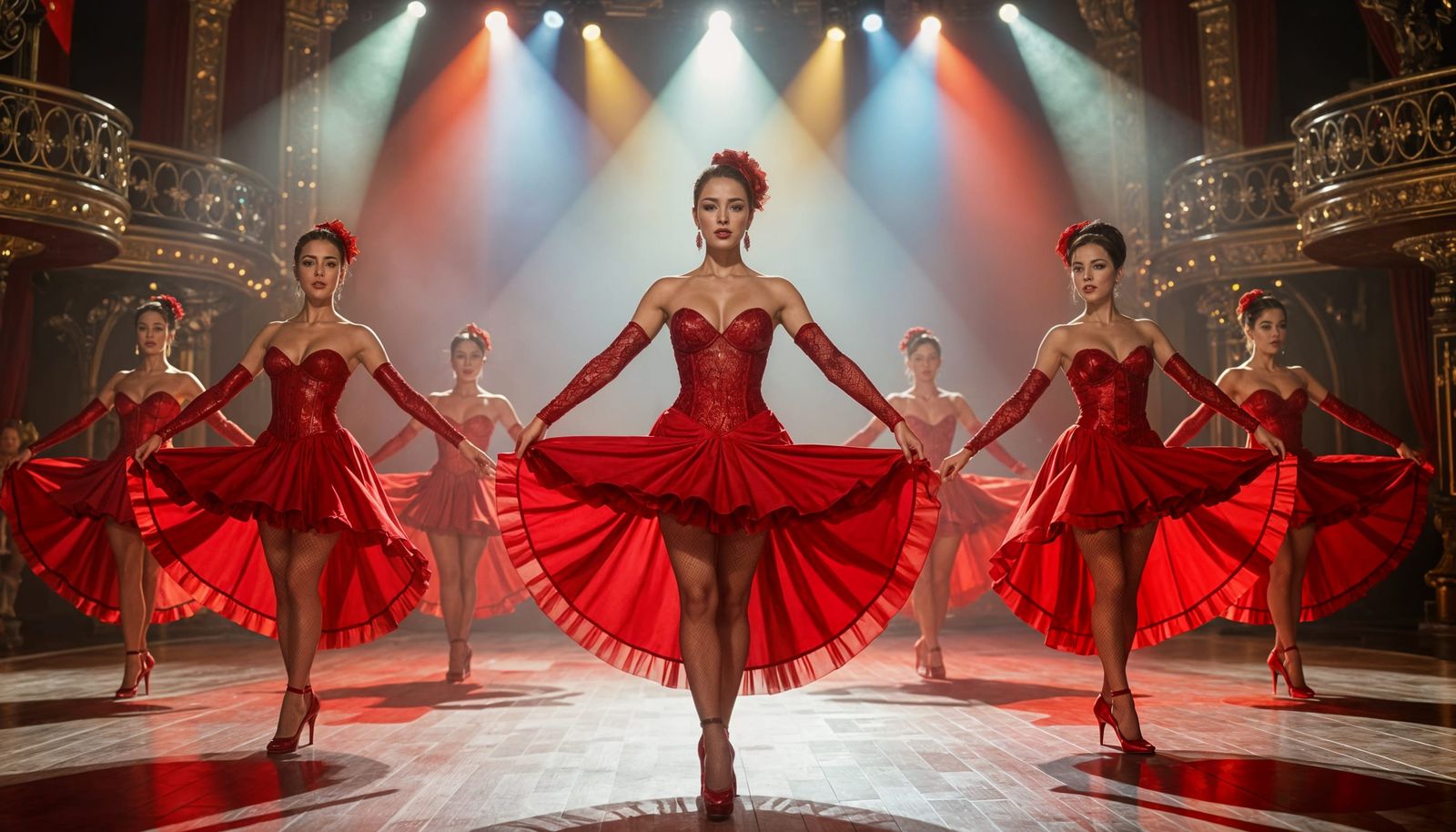 Dancers on the Moulin Rouge Stage