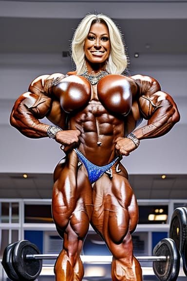 Gorgeous Female Bodybuilder with Massive Muscles