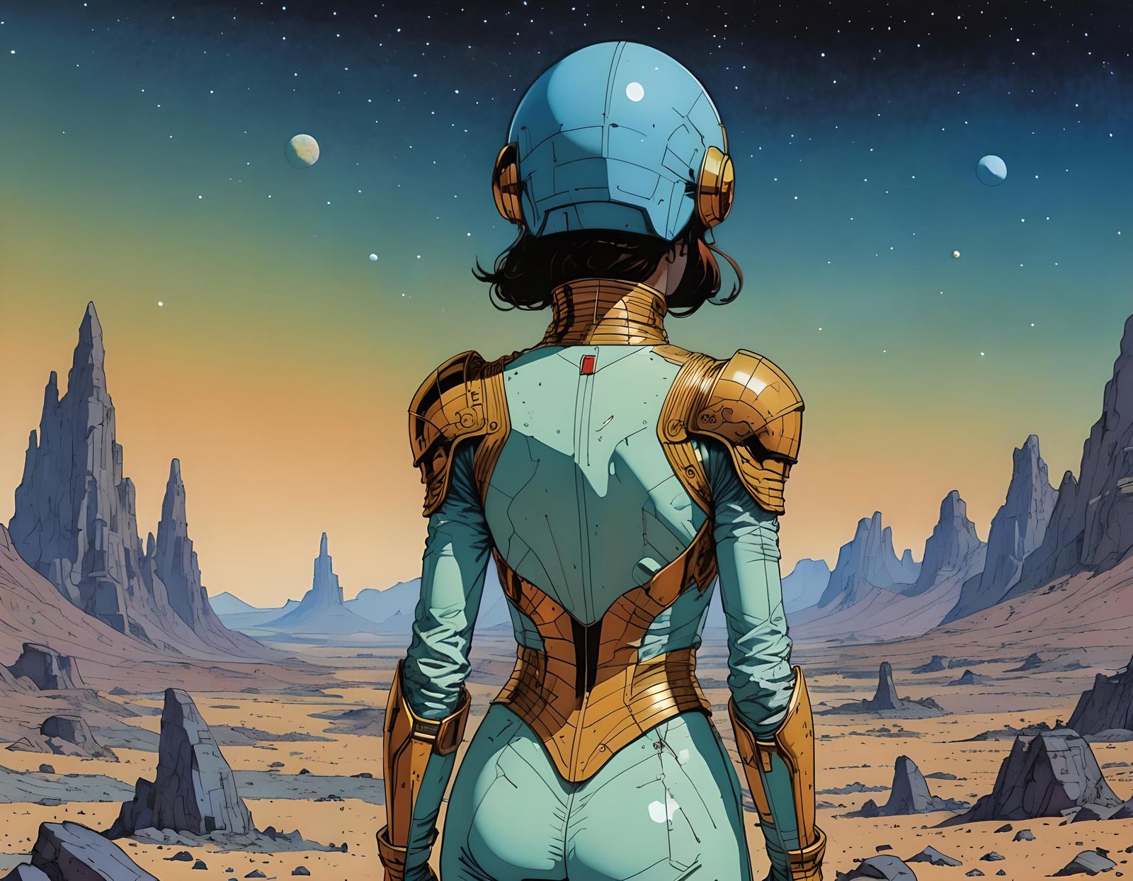 Space Princess Contemplates Future, Comic Book Style