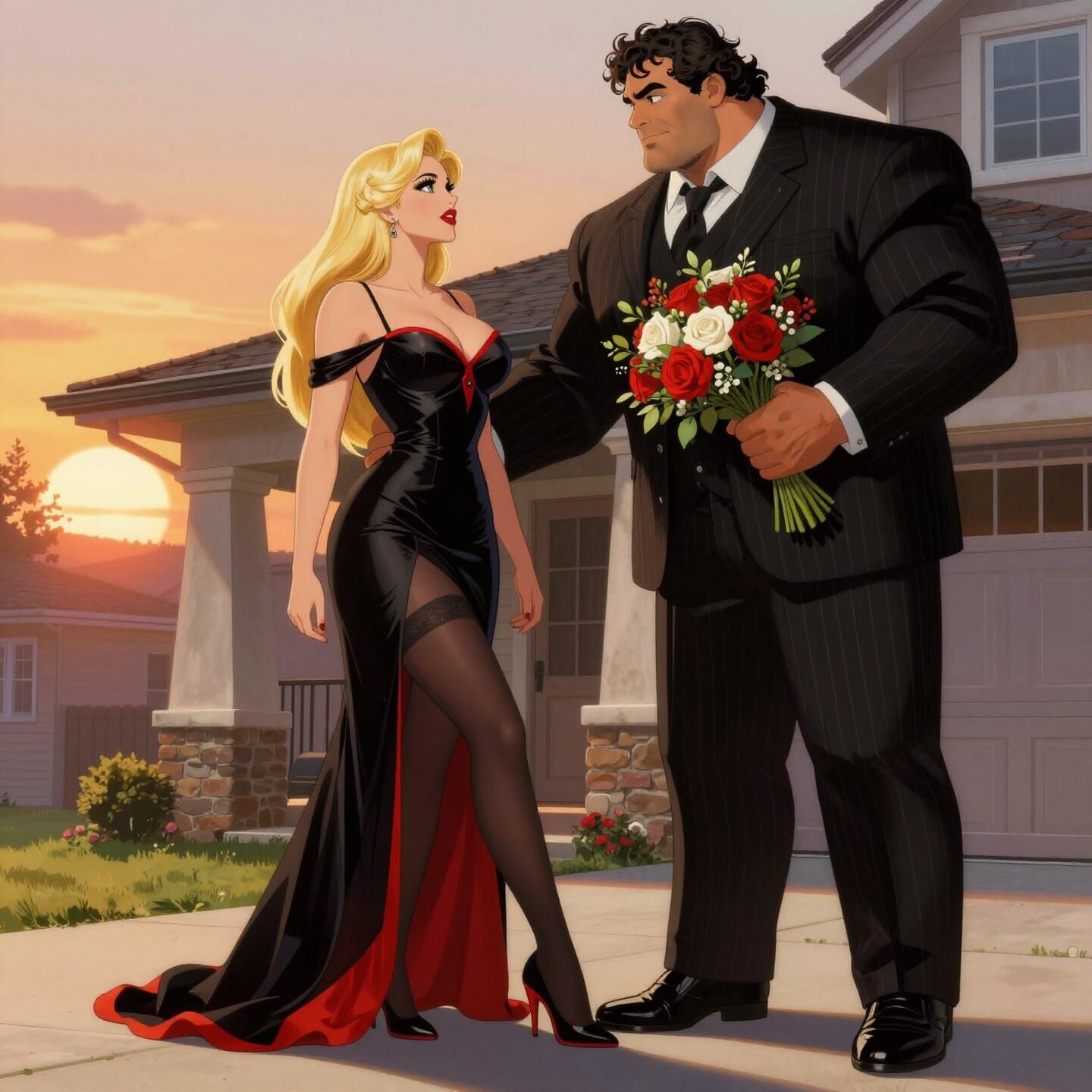 Prom King and Queen Greeting at Sunset