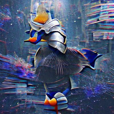 Donald Duck as Dark Souls Knight