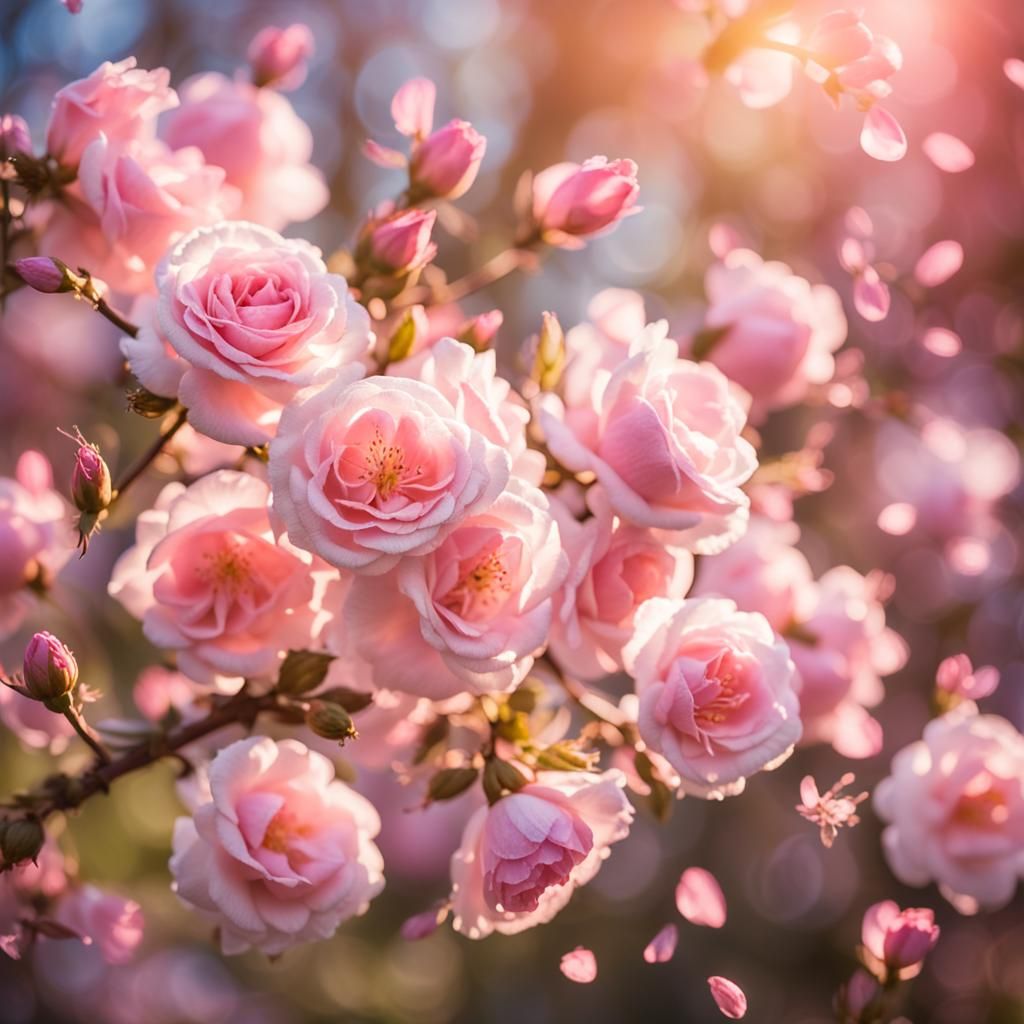 Easter Celebration with Blooming Pink Flowers