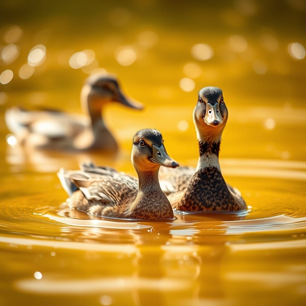 Ducks in a Sticky Golden Honey Pool