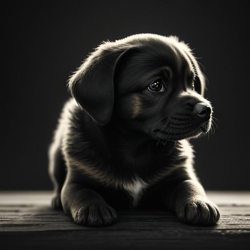 Hyperrealistic Puppy Portrait with Intricate Details