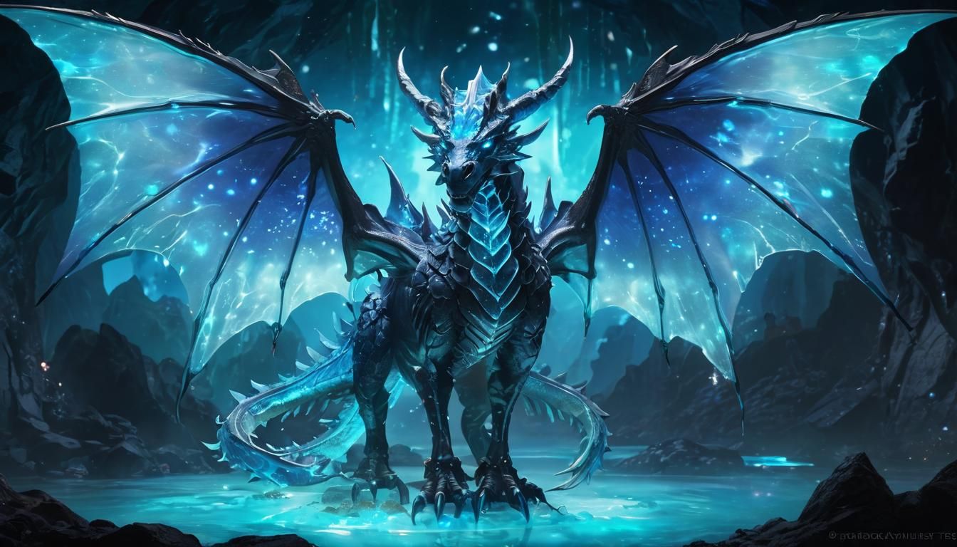 Bioluminescent Crystal Dragonic Kirin in Crystal Mine