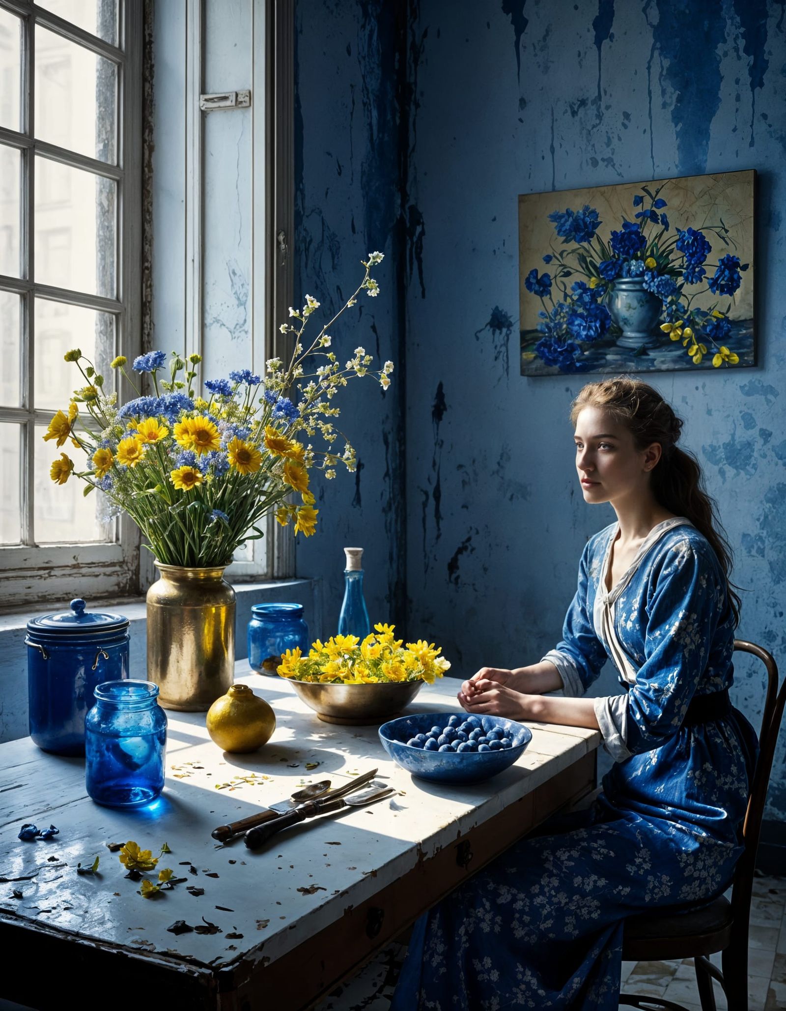 Floral Still Life in Hyperreal Magical Realism