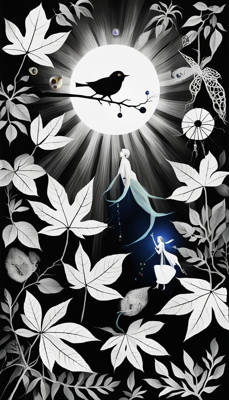 Psychedelic Treehouse With Fairy Godmother, in Surreal Style