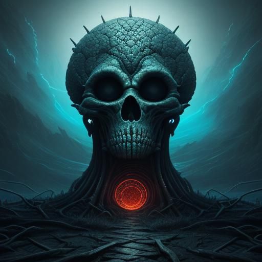 Otherworldly Being at Glowing Portal in Surreal Style