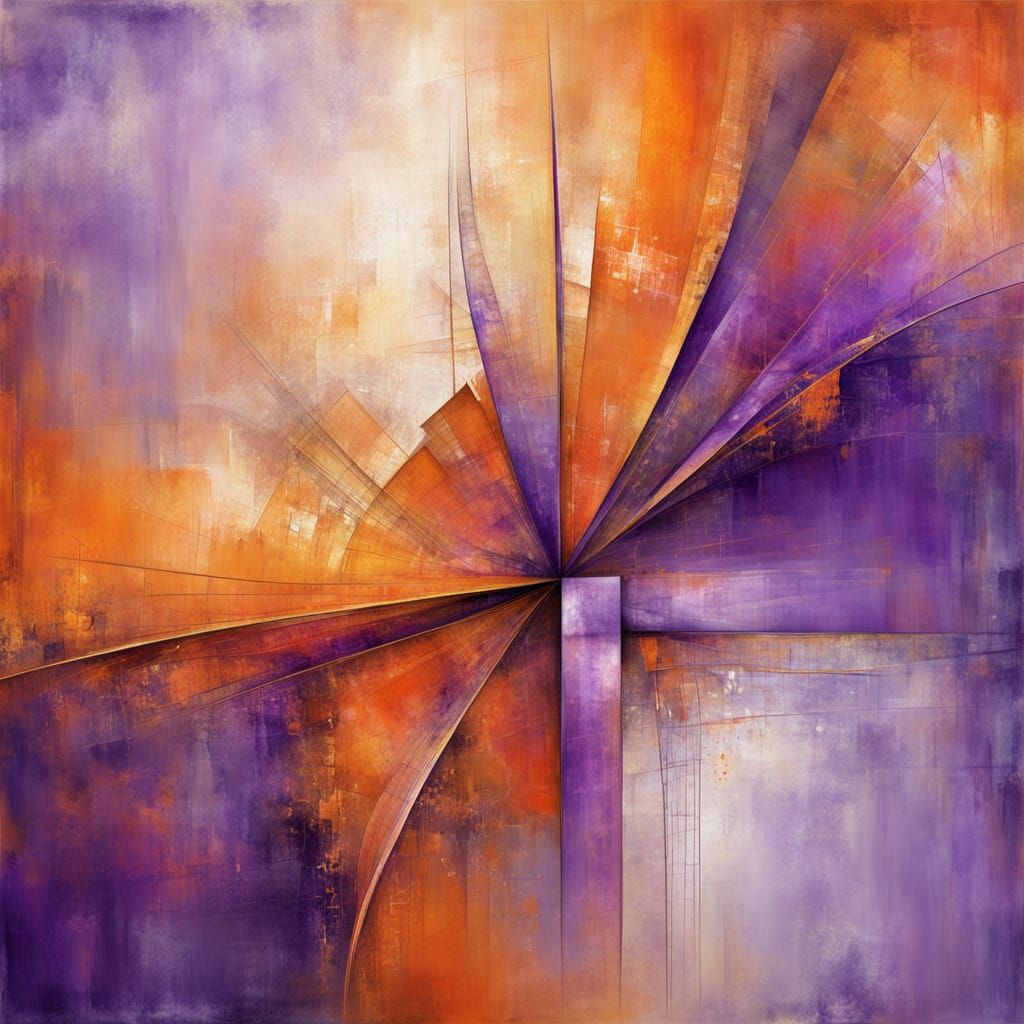 Vibrant Abstract in Orange and Purple
