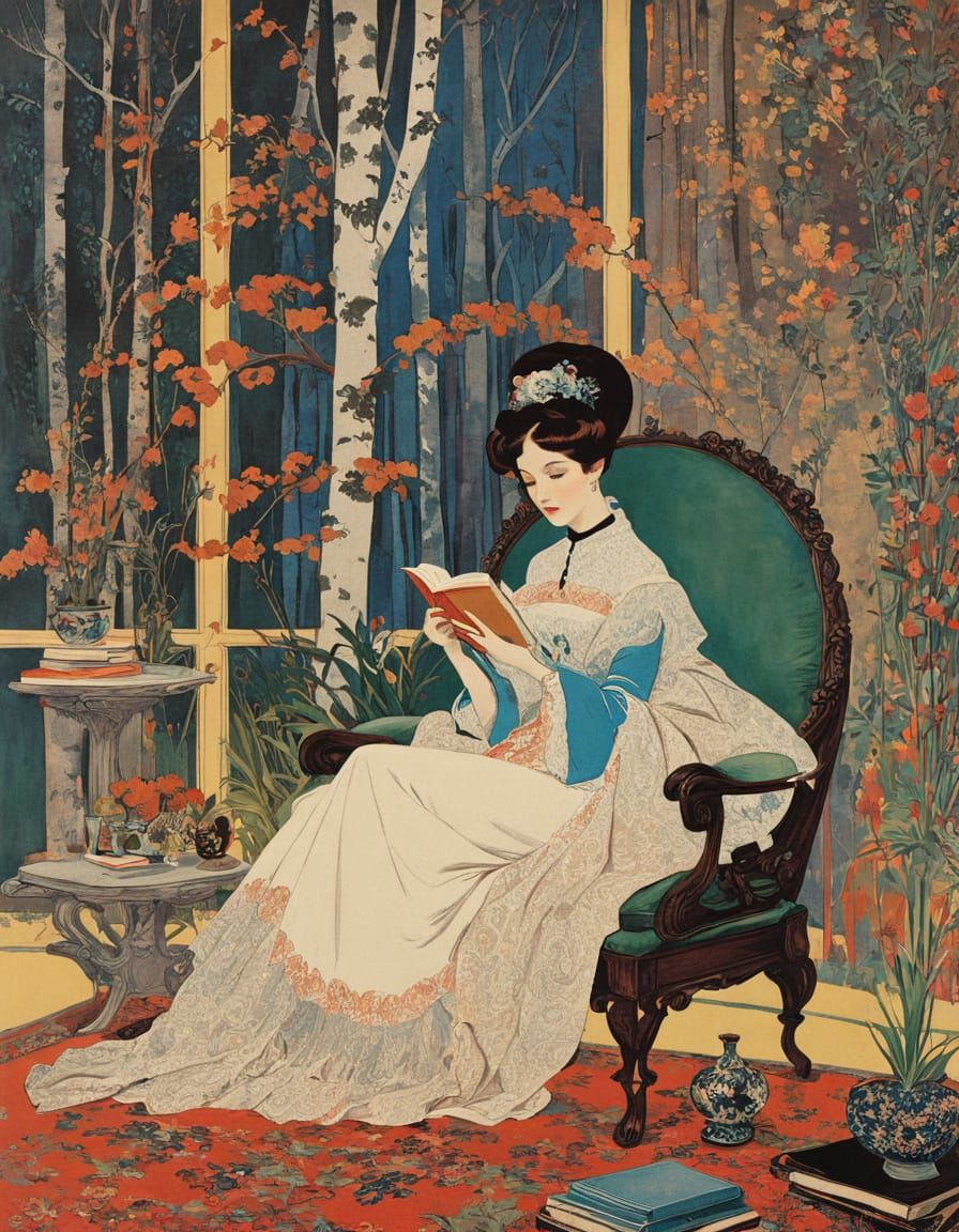 cozy reading nook, books