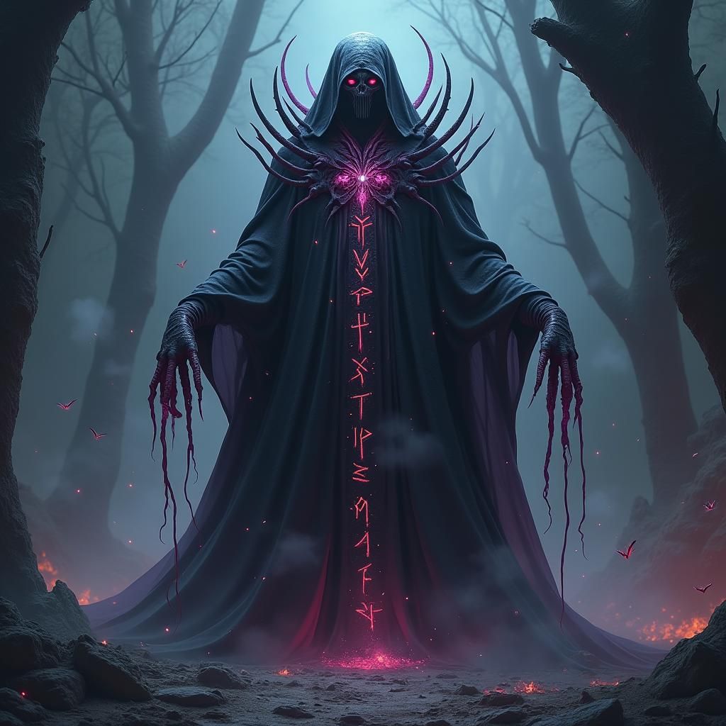 Illithid Mind Flayer in Mystical Realm: Digital Art