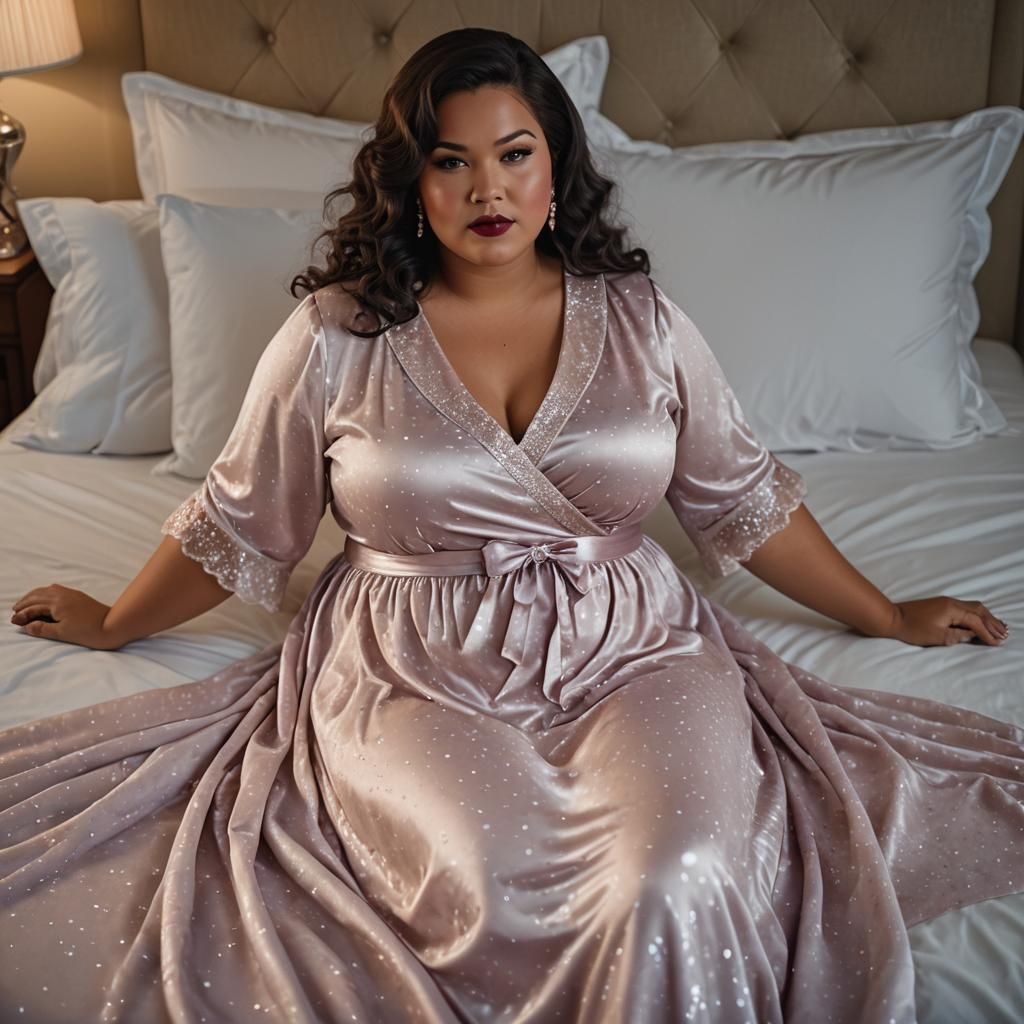 Glamorous Retrofuture Portrait of Voluptuous Woman