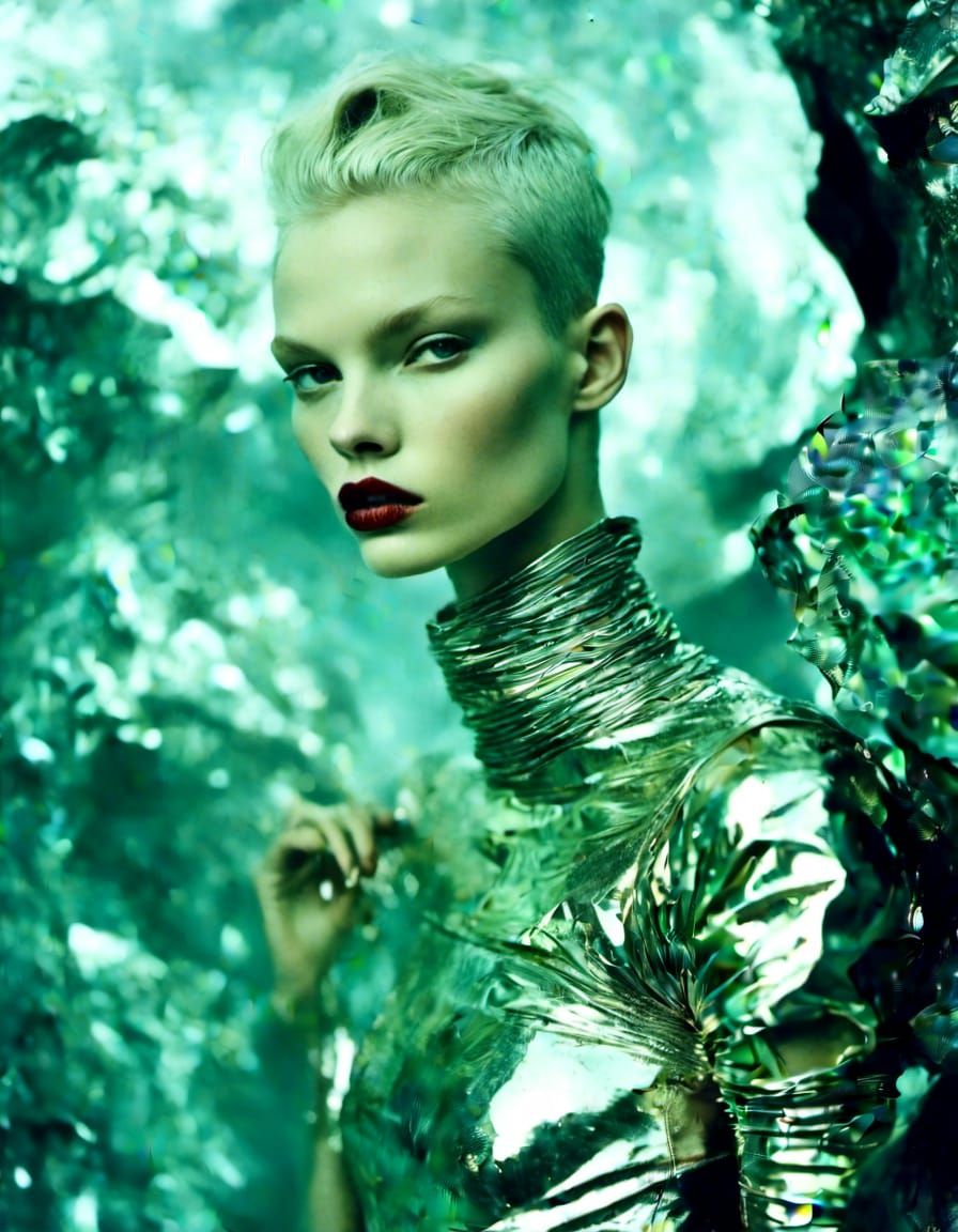 future fashion -  shiny metal clothes