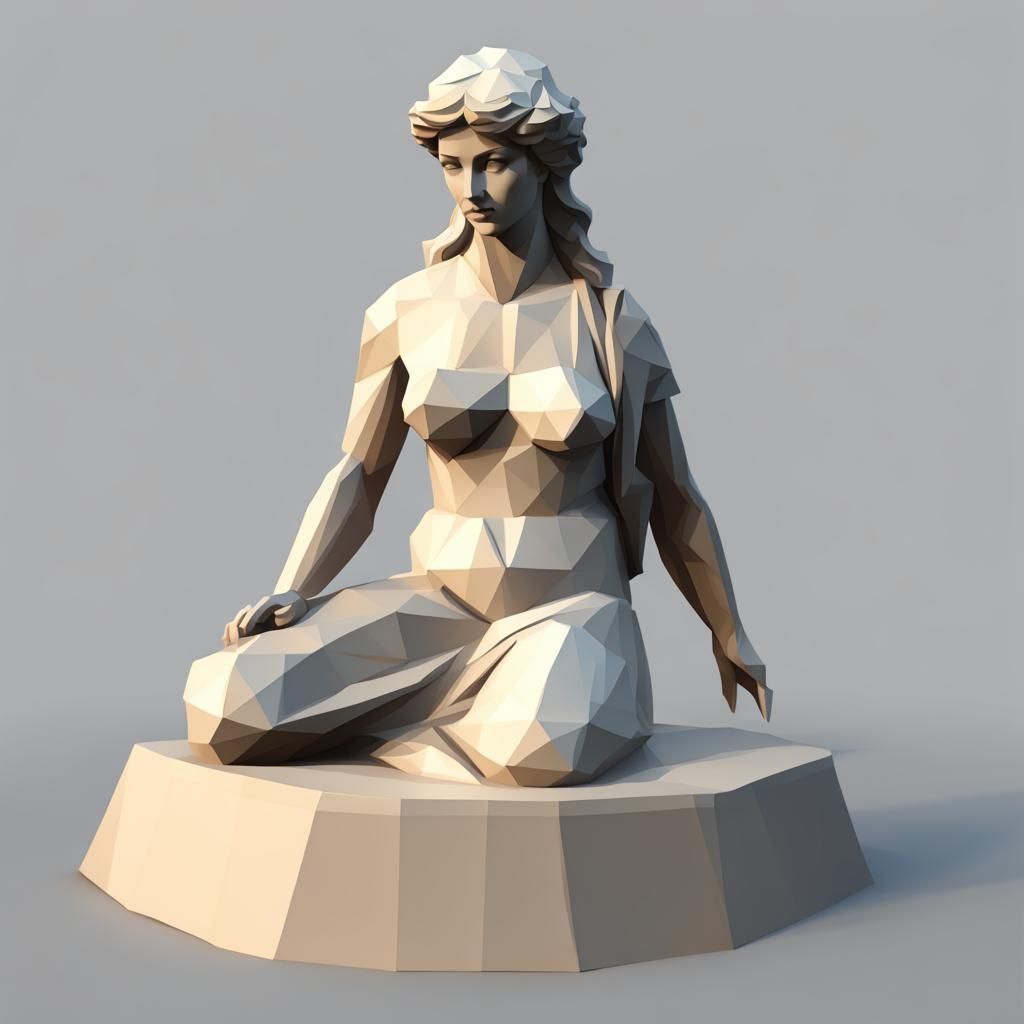 Aphrodite as a Low Poly 3D Model